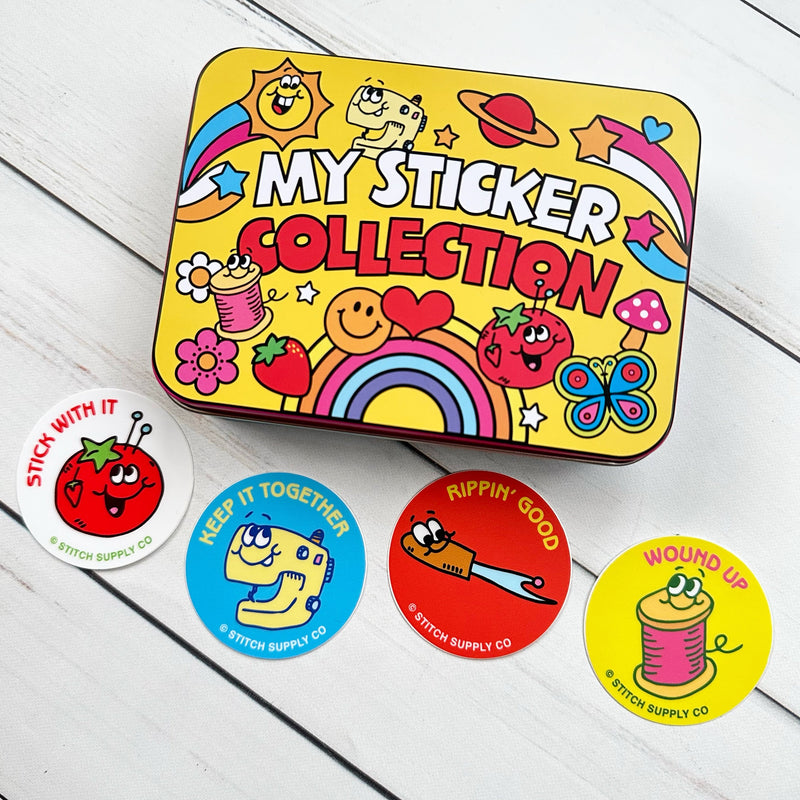 Sewing Sticker Tin & Stickers