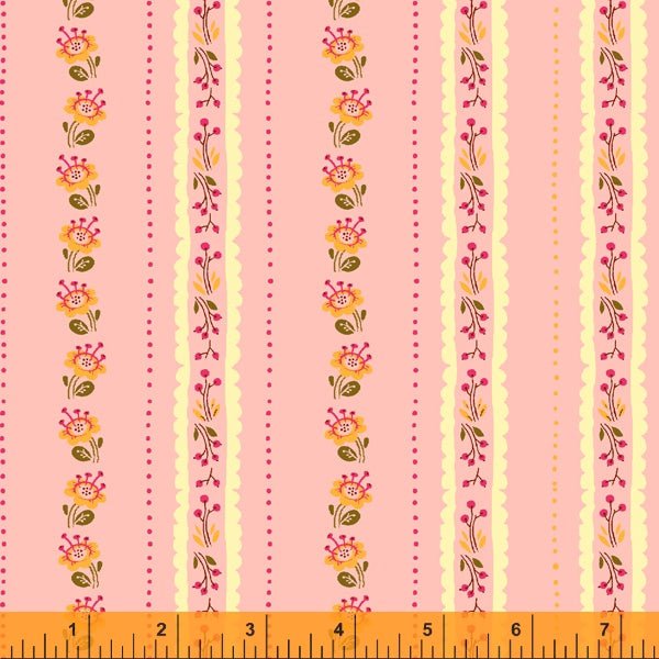West Hill: Floral Stripe in Pink