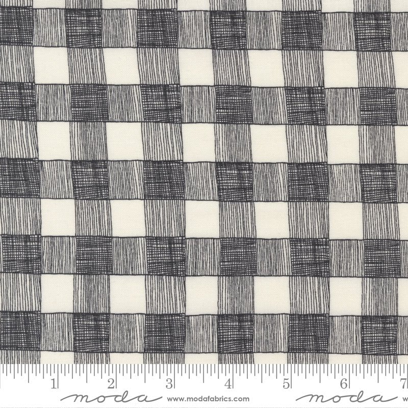 Birdsong: Hand Drawn Plaid in Raven