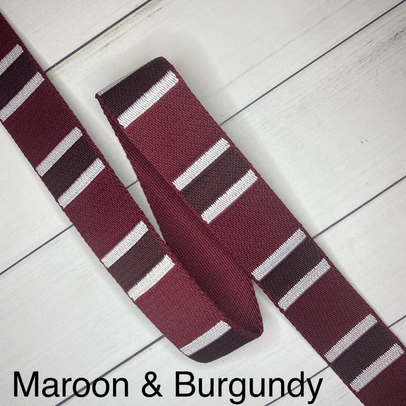 Color Dash Webbing: Maroon & Burgundy