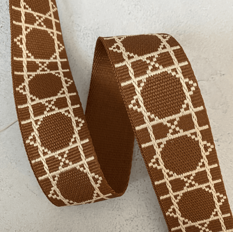 Diamond Webbing - Golden Brown with Natural