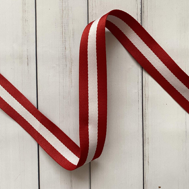 Stripe Webbing: Red and White