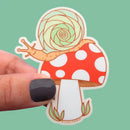 Snail & Mushroom Vinyl Sticker