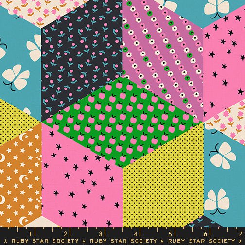 CANVAS Ooh Lucky Lucky: Tumbling Blocks in Citron