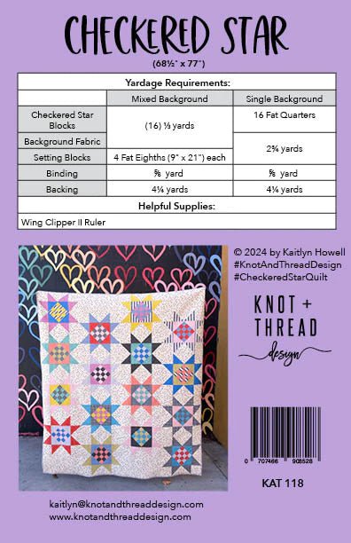 Checkered Star Quilt Pattern & Kit