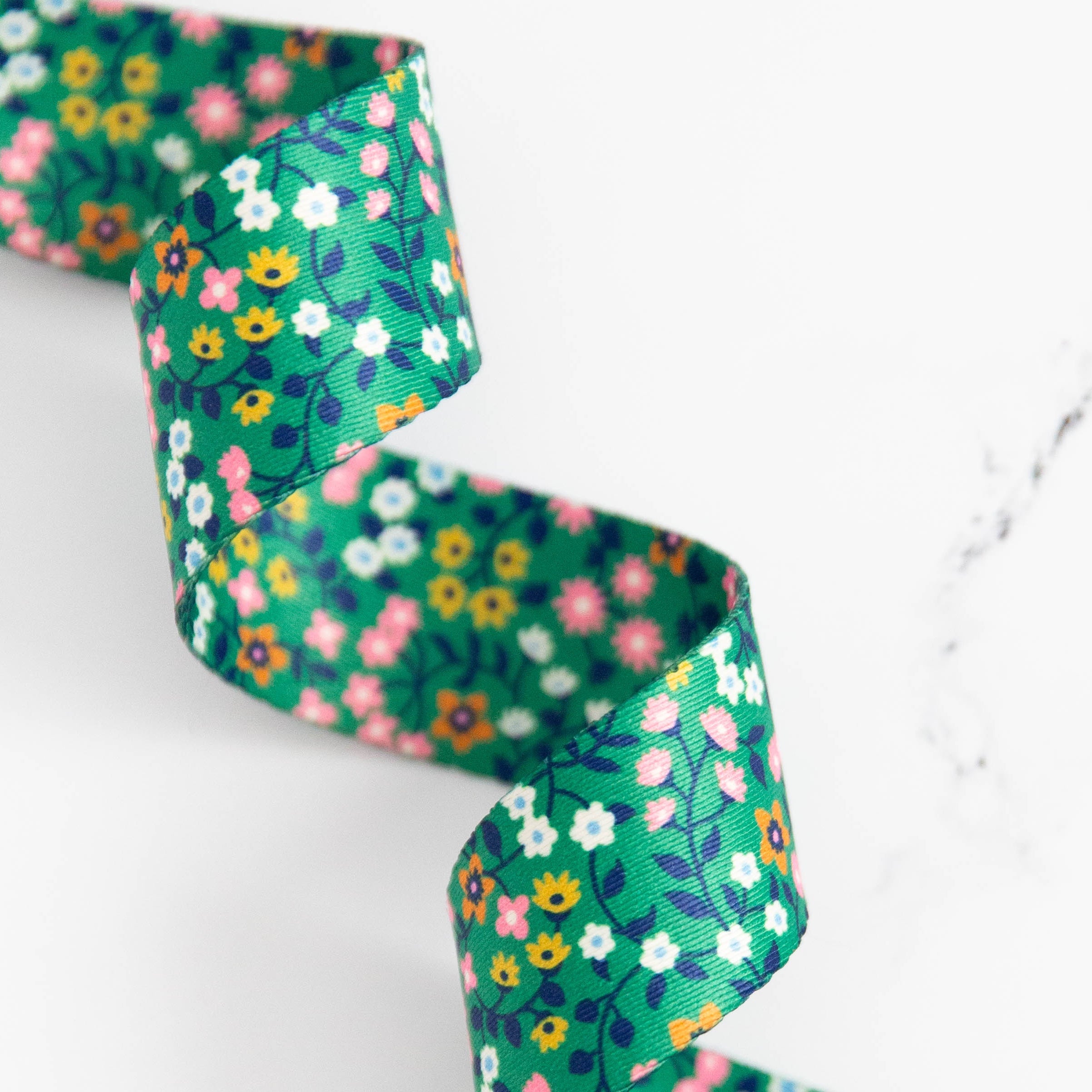 Webbing: Clothesline Floral in Broccolini 1 1/2 Webbing: Clothesline Floral in Broccolini 1 1/2
