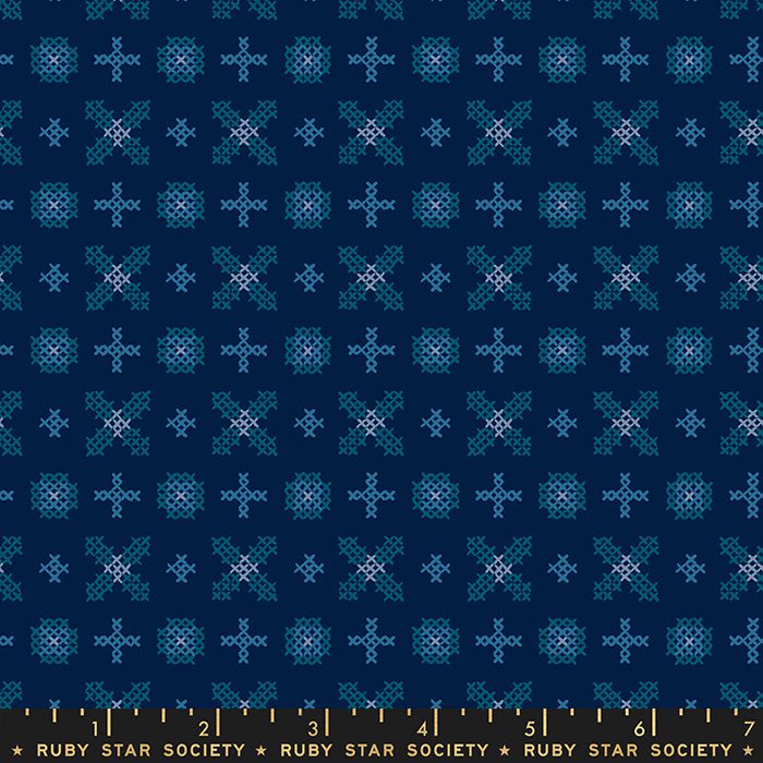 Winterglow: Cross Stitch in Navy