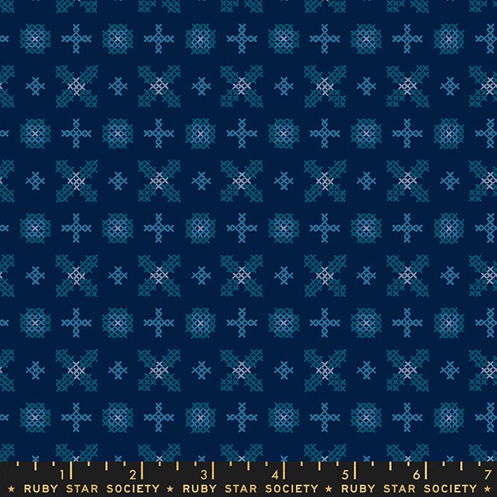 Winterglow: Cross Stitch in Navy