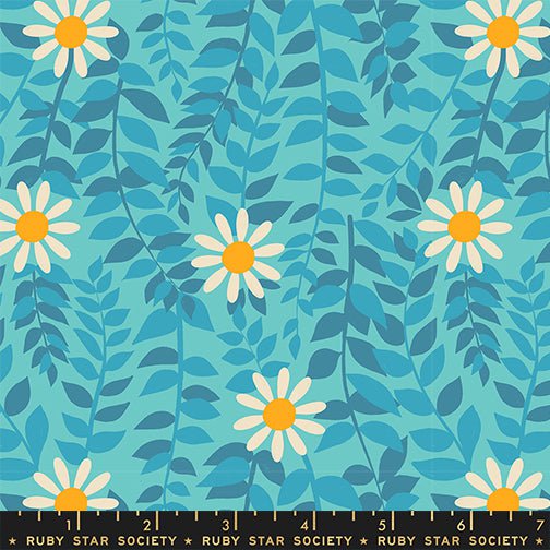 Flowerland: Daisies in Turquoise