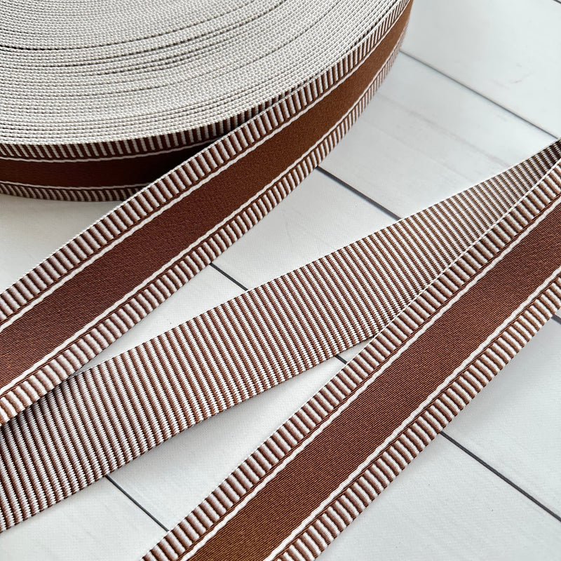 Fine Stripe Webbing In Chocolate
