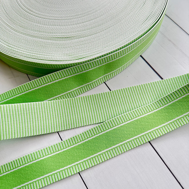 Fine Stripe Webbing in Lime