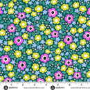 Ghostly Garden: Floral Flight in Teal