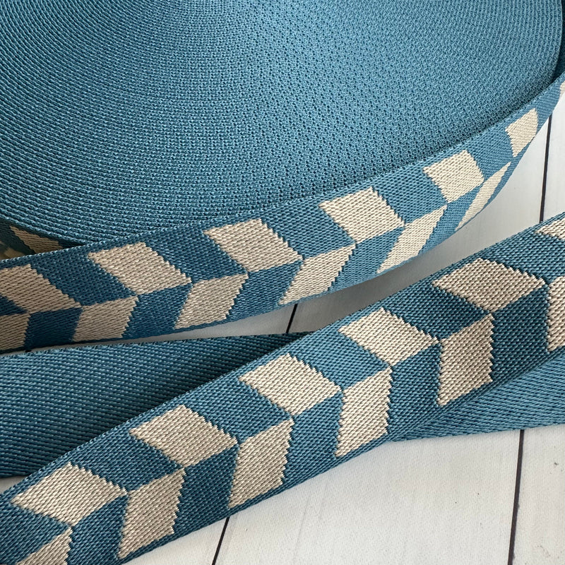 Braid Webbing: Costal and Beige