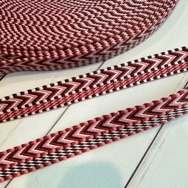 1" Webbing: Edgy in Pink & Brown