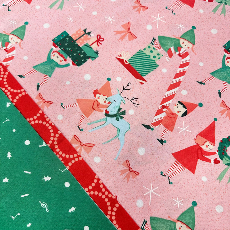 Pillowcase KIt: Santa's Helpers in Pink