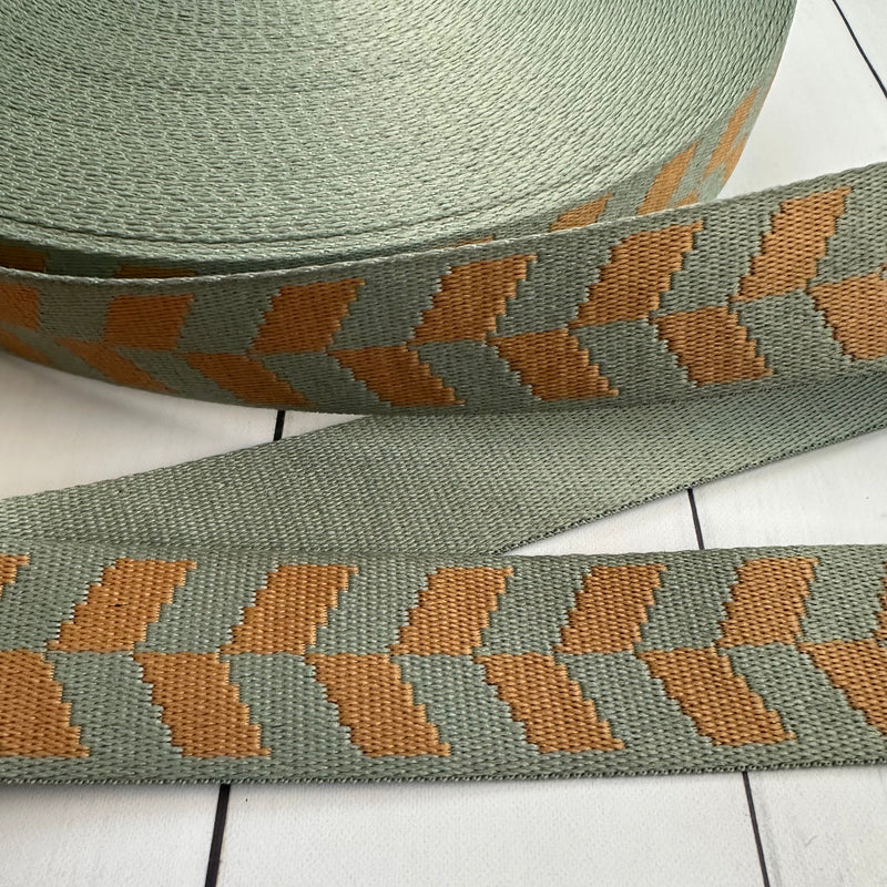 Braid Webbing: Jade and Wheat