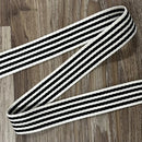 Nine Stripe Webbing: Black