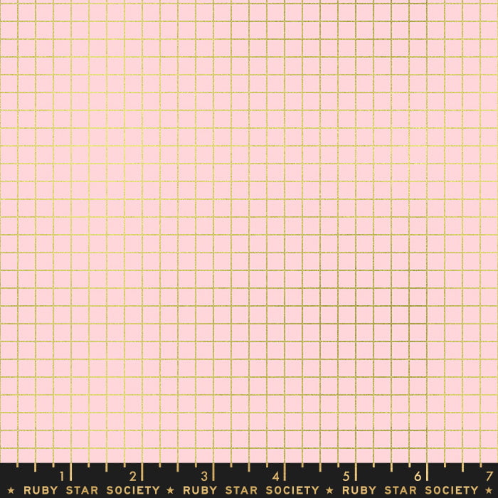 Grid in Pink and Metallic Gold
