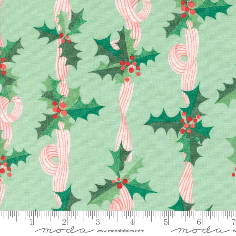Tiny Christmas: Holly Stripes in Mint