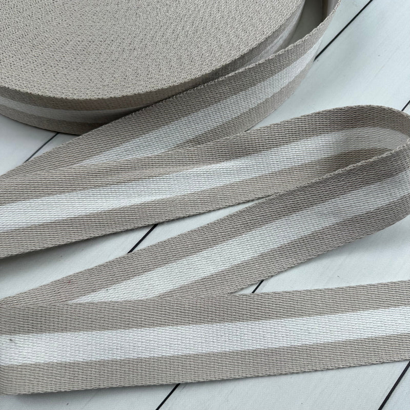 Stripe Webbing: Flax & White Webbing