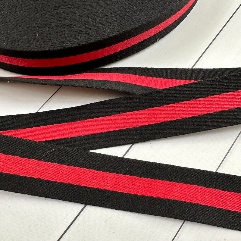 Stripe Webbing: Black & Red Webbing