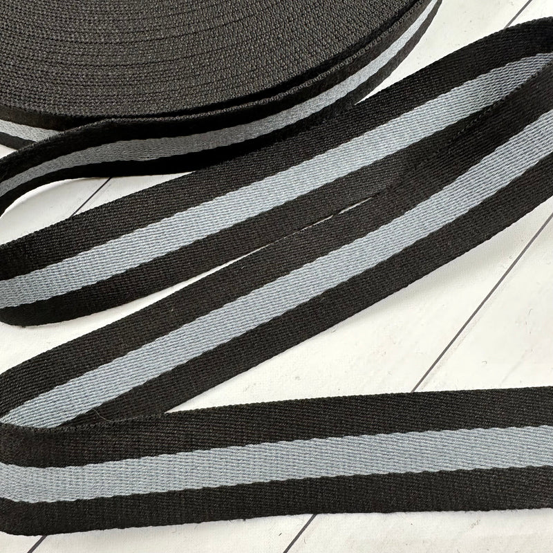 Stripe Webbing: Black & Gray Webbing