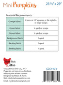 Mini Pumpkins Quilt Pattern