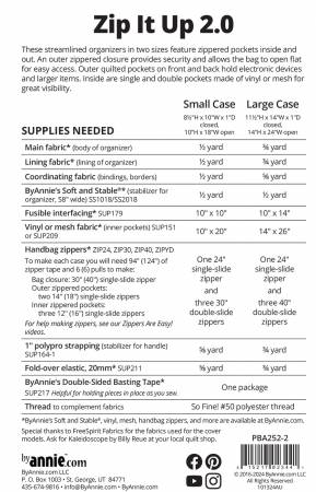 Zip It Up 2.0 Pattern