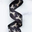 Webbing: Snow Leopards in Black - 1 1/2" wide