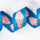 Webbing: Ice Cream in Bright Blue 1 1/2" wide