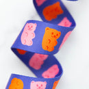 Webbing: Gummy Bears in Royal Blue 1 1/2" wide