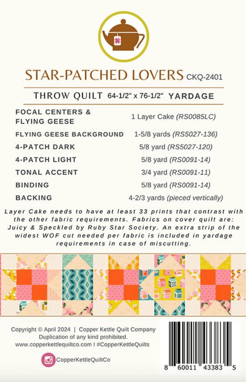 Star Patched Lovers Quilt Pattern
