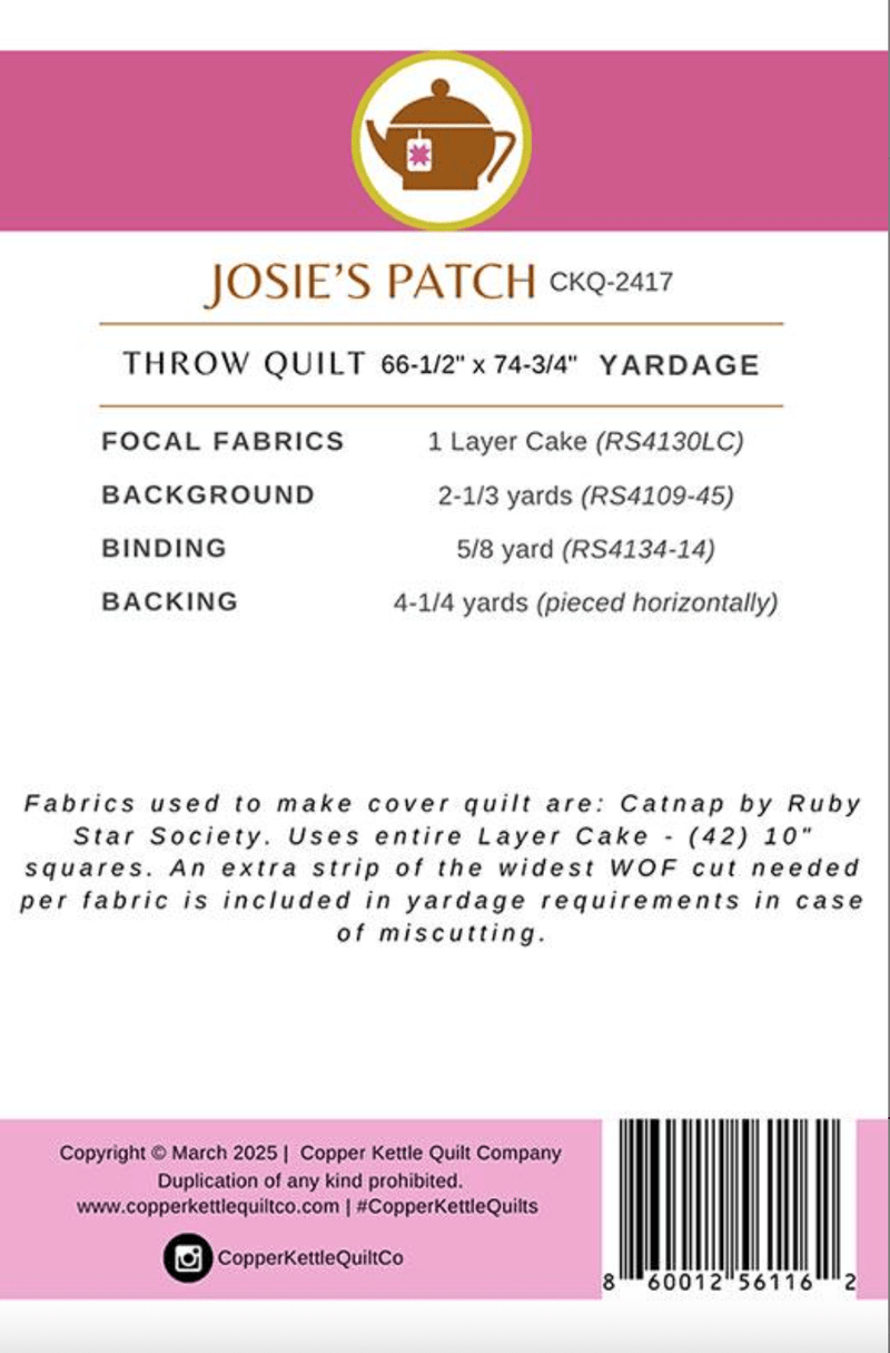Josie's Patch Quilt Pattern