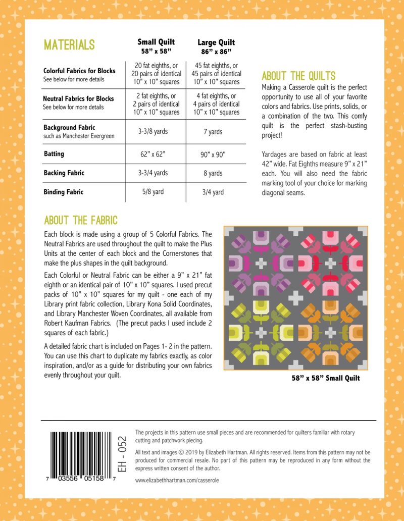 Casserole Quilt Pattern