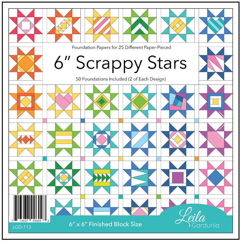 6" Scrappy Stars: Pad for Paper Piecing