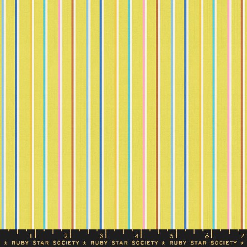 Warp & Weft Lucky: Sketch Stripe in Citron