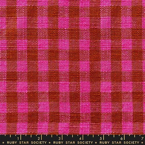 Sunshine Toweling: Small Checker in Hot Pink