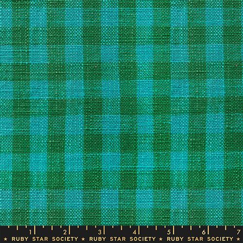 Sunshine Toweling: Small Checker in Turquoise