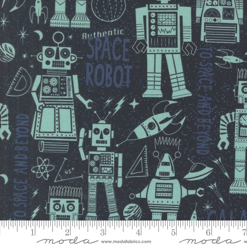 321 Blast Off: Space Robot in Night Sky