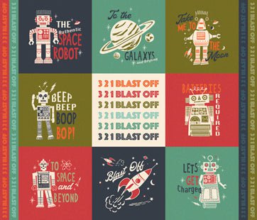 321 Blast Off: Space Square Panel 36 x 44