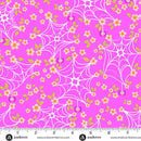 Ghostly Garden: Web and Bloom in Pink