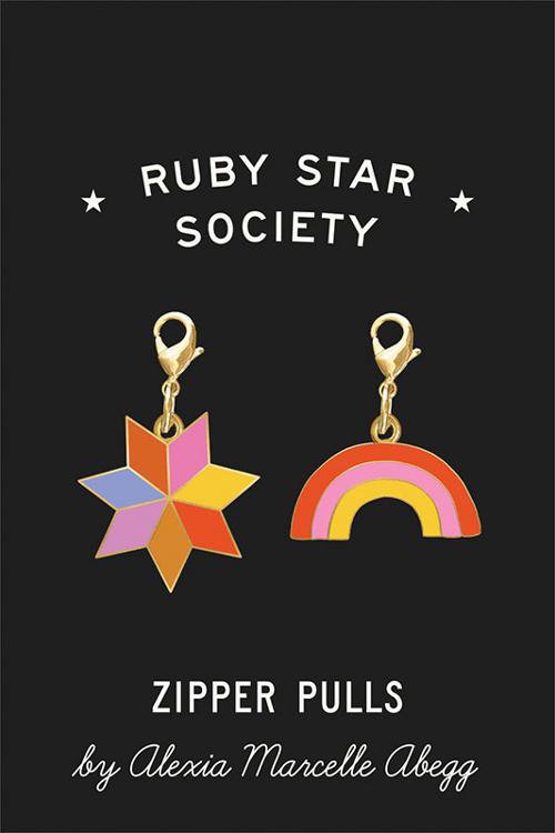 Ruby Star Zipper Pulls by Alexia: Star & Rainbow