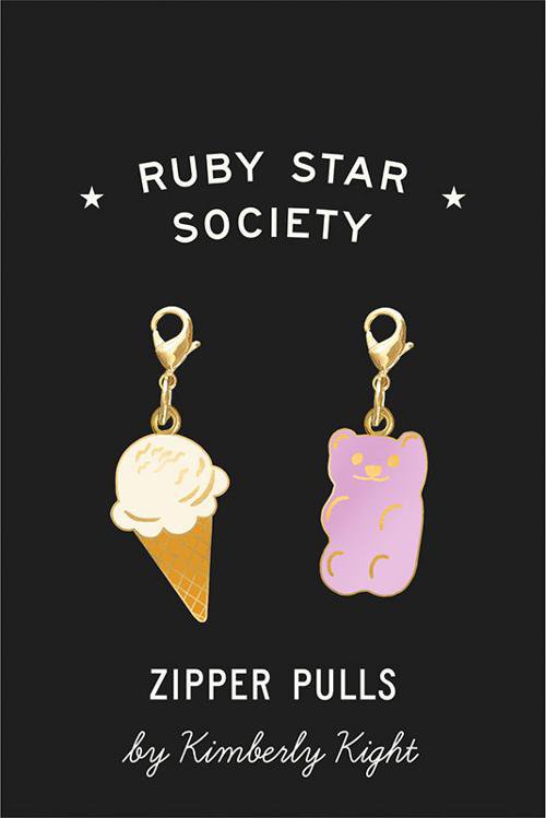 Ruby Star Zipper Pulls by Kim: Cone & Bear