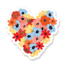 Floral Heart Vinyl Sticker