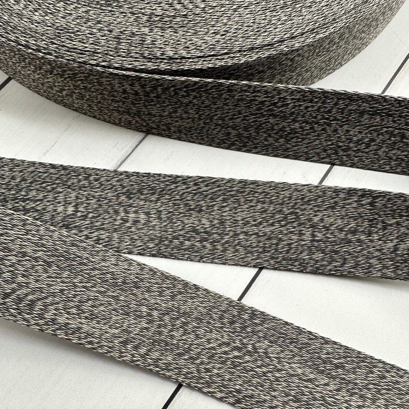 Webbing: Heather in Steel & White