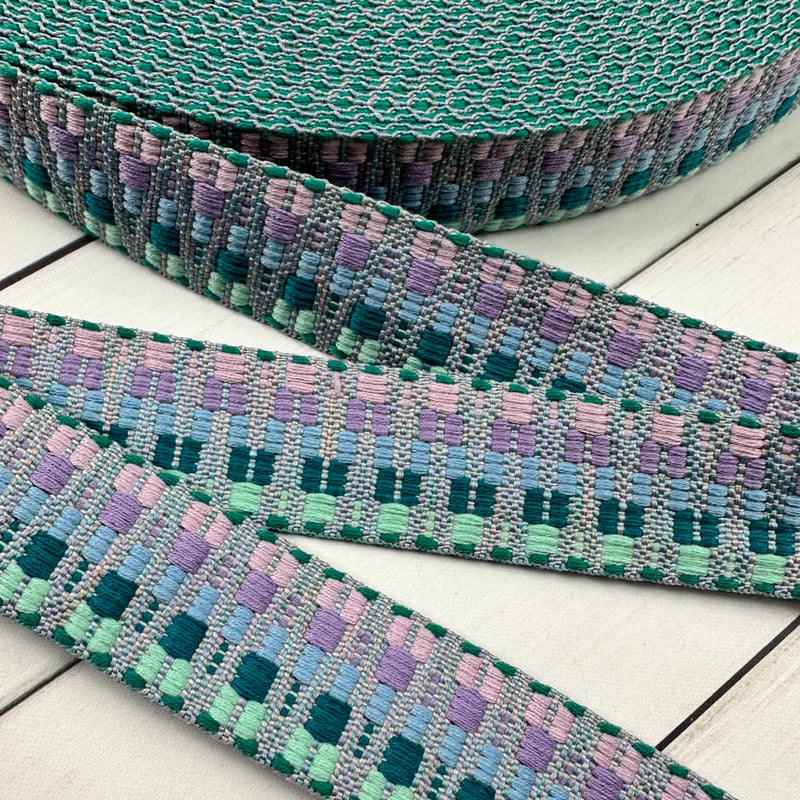 Zig Zag Webbing: Teal & Lavender