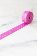 Color Pop Webbing: Dot Dot Bloom in Berry 1" wide