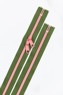 30" Zipper: Olive Blossom