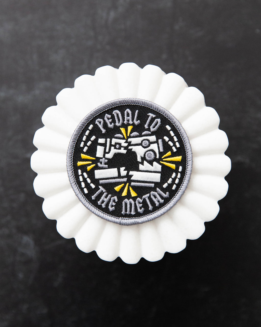 pedal patch Petal to the Metal Sewing Iron on Patch