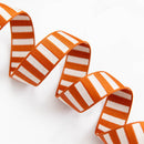 1 1/2" Wide Bold Stripe Webbing: Saddle & Off White
